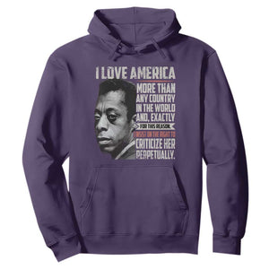 James Baldwin American Patriotic Hoodie I Love America More Than Any Country TS02 Purple Print Your Wear