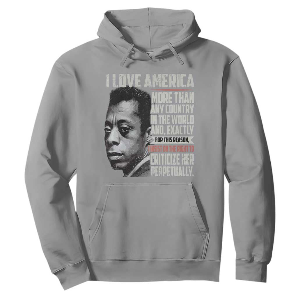 James Baldwin American Patriotic Hoodie I Love America More Than Any Country TS02 Sport Gray Print Your Wear
