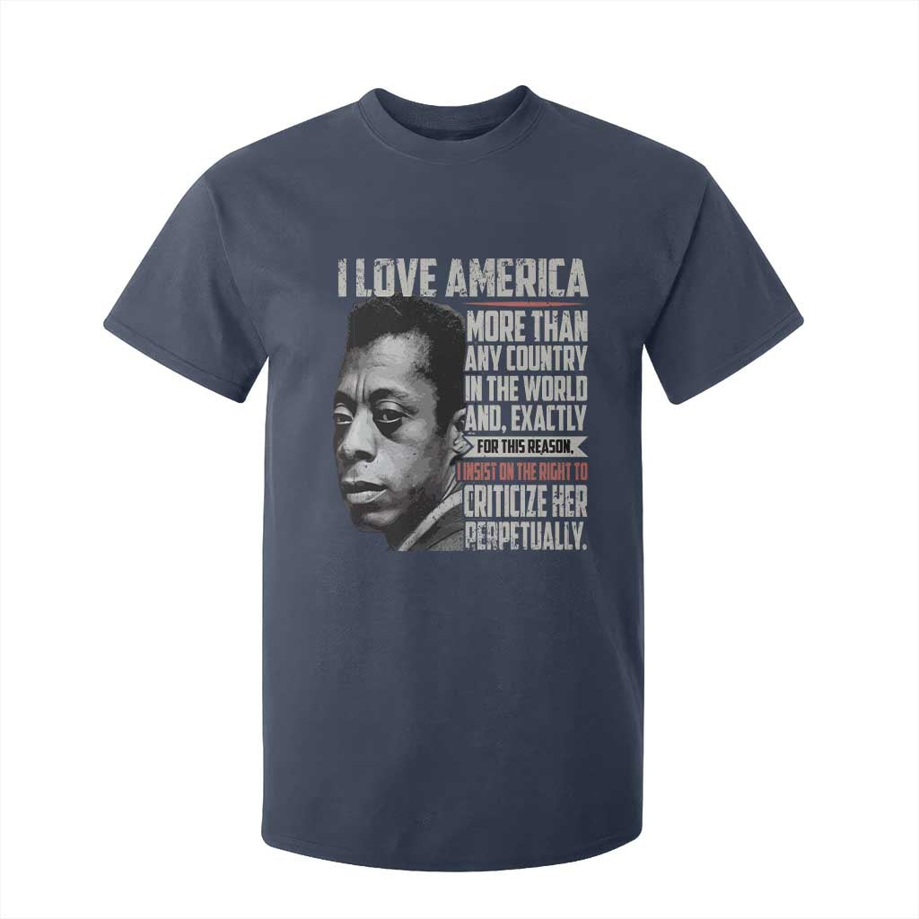 James Baldwin American Patriotic T Shirt For Kid I Love America More Than Any Country TS02 Navy Print Your Wear