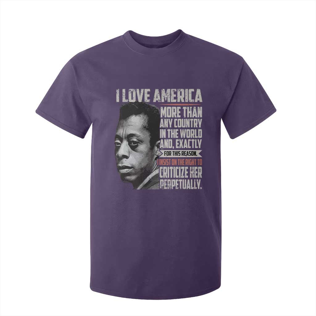 James Baldwin American Patriotic T Shirt For Kid I Love America More Than Any Country TS02 Purple Print Your Wear
