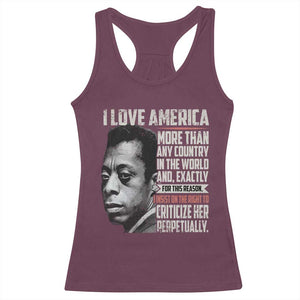 James Baldwin American Patriotic Racerback Tank Top I Love America More Than Any Country TS02 Maroon Print Your Wear