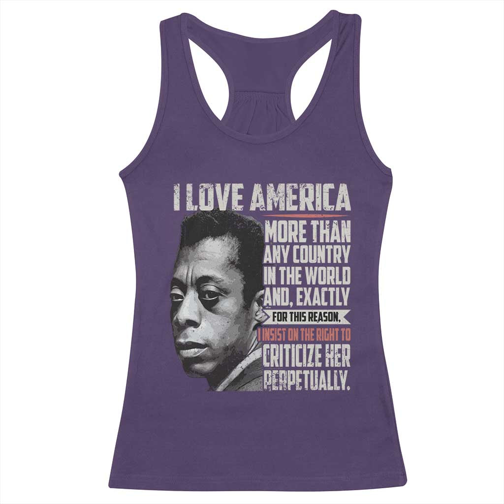 James Baldwin American Patriotic Racerback Tank Top I Love America More Than Any Country TS02 Purple Print Your Wear