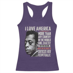James Baldwin American Patriotic Racerback Tank Top I Love America More Than Any Country TS02 Purple Print Your Wear