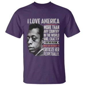 James Baldwin American Patriotic T Shirt I Love America More Than Any Country TS02 Purple Print Your Wear