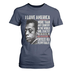 James Baldwin American Patriotic T Shirt For Women I Love America More Than Any Country TS02 Navy Print Your Wear