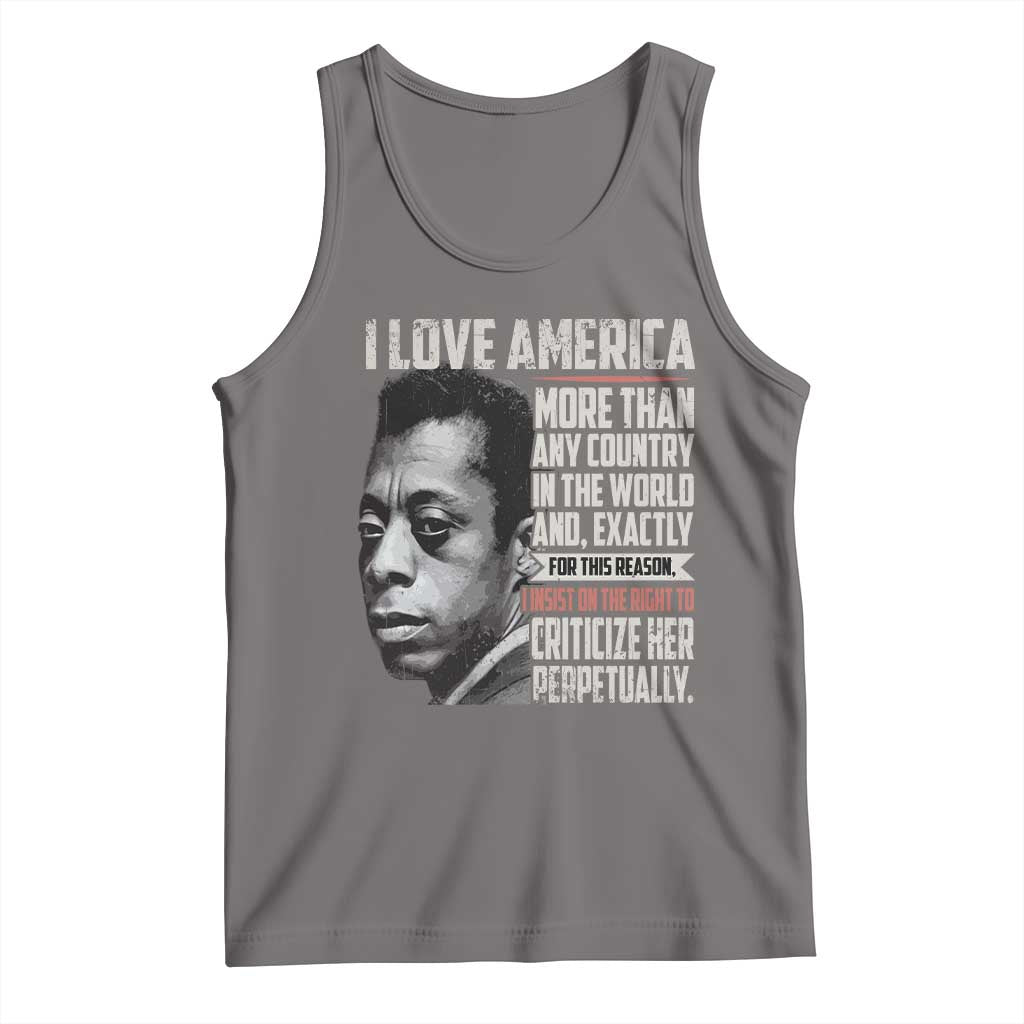 James Baldwin American Patriotic Tank Top I Love America More Than Any Country TS02 Deep Heather Print Your Wear