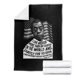 James Baldwin American Patriotic Throw Blanket I Love America More Than Any Country American Flag TS02 Black Print Your Wear