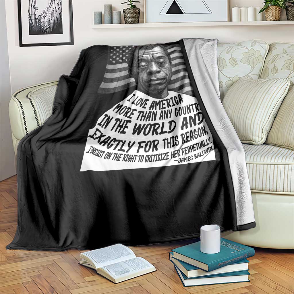James Baldwin American Patriotic Throw Blanket I Love America More Than Any Country American Flag TS02 Print Your Wear