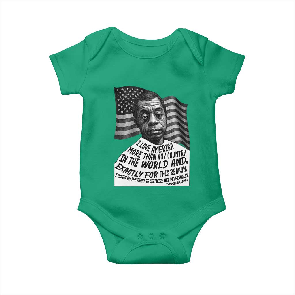 James Baldwin American Patriotic Baby Onesie I Love America More Than Any Country American Flag TS02 Irish Green Print Your Wear