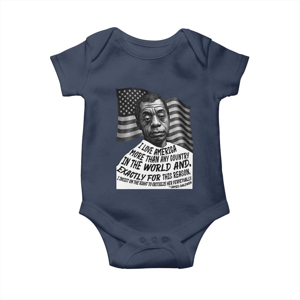 James Baldwin American Patriotic Baby Onesie I Love America More Than Any Country American Flag TS02 Navy Print Your Wear