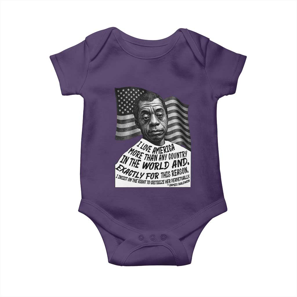 James Baldwin American Patriotic Baby Onesie I Love America More Than Any Country American Flag TS02 Purple Print Your Wear