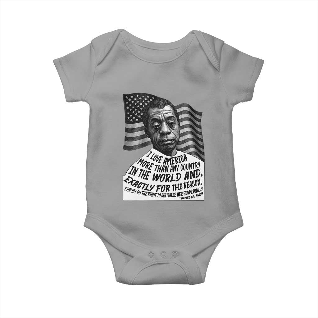 James Baldwin American Patriotic Baby Onesie I Love America More Than Any Country American Flag TS02 Sport Gray Print Your Wear
