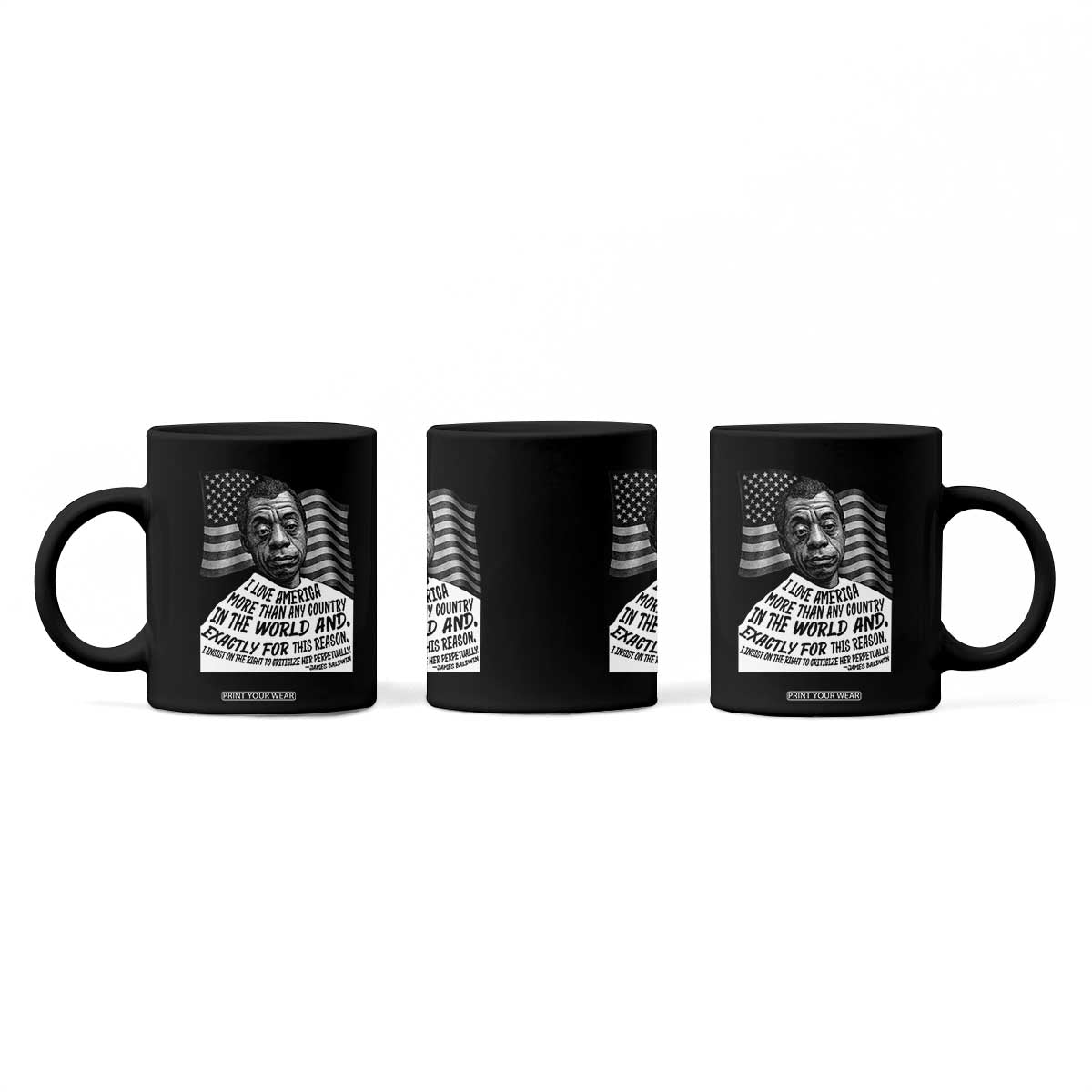 James Baldwin American Patriotic Coffee Mug I Love America More Than Any Country American Flag TS02 Print Your Wear