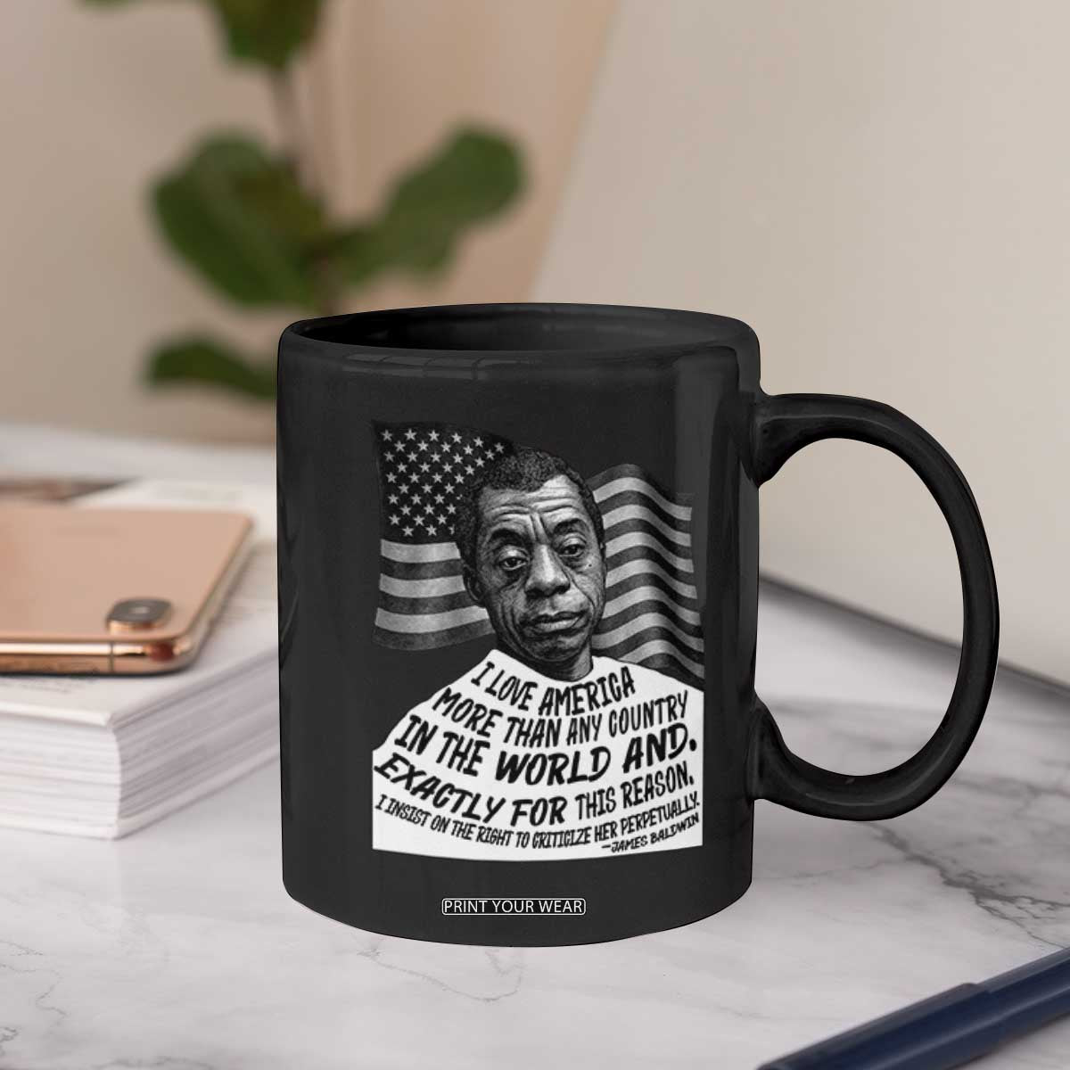 James Baldwin American Patriotic Coffee Mug I Love America More Than Any Country American Flag TS02 Print Your Wear