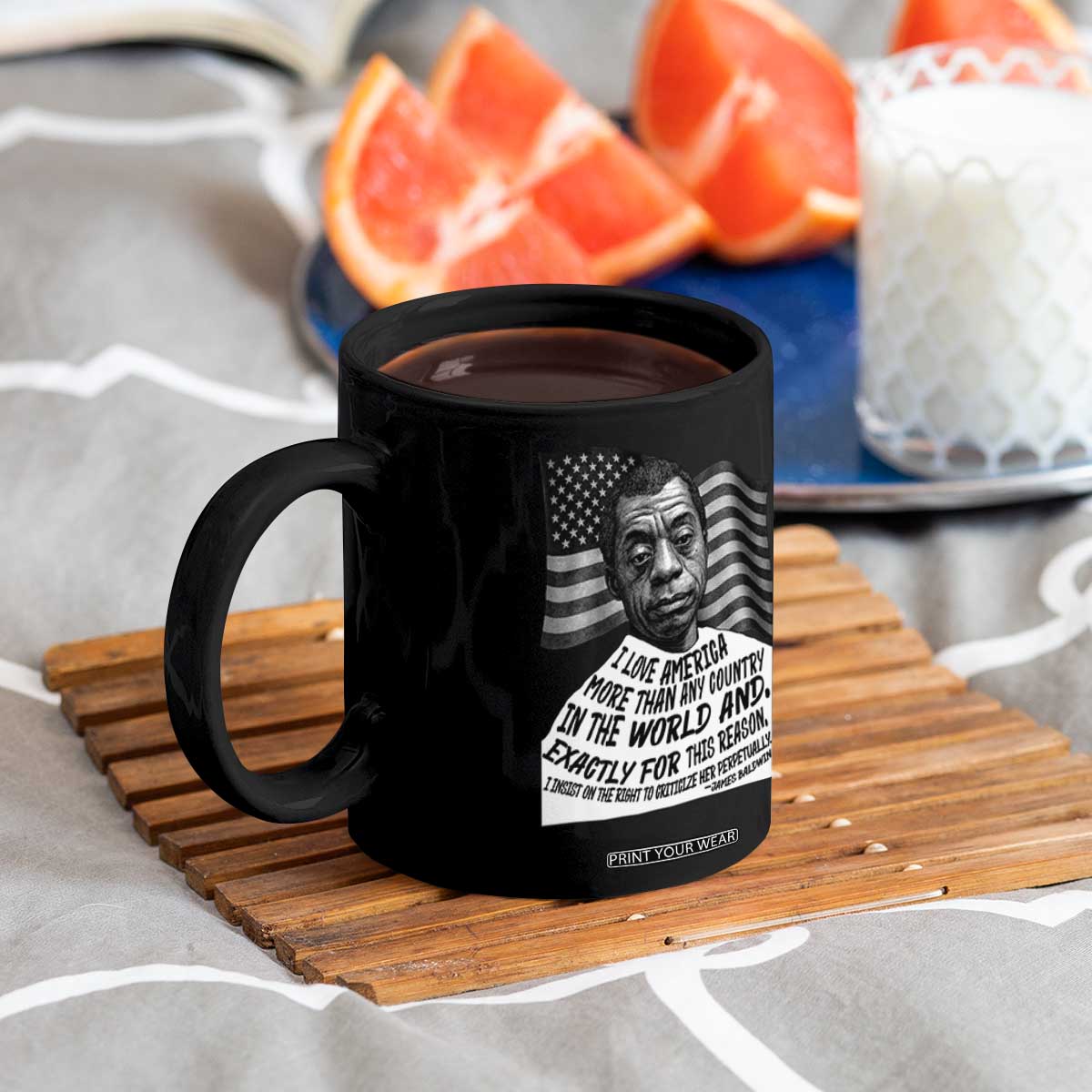 James Baldwin American Patriotic Coffee Mug I Love America More Than Any Country American Flag TS02 Print Your Wear