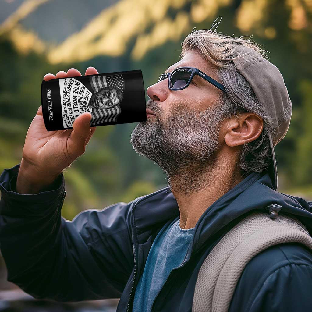 James Baldwin American Patriotic 4 in 1 Can Cooler Tumbler I Love America More Than Any Country American Flag TS02 Print Your Wear