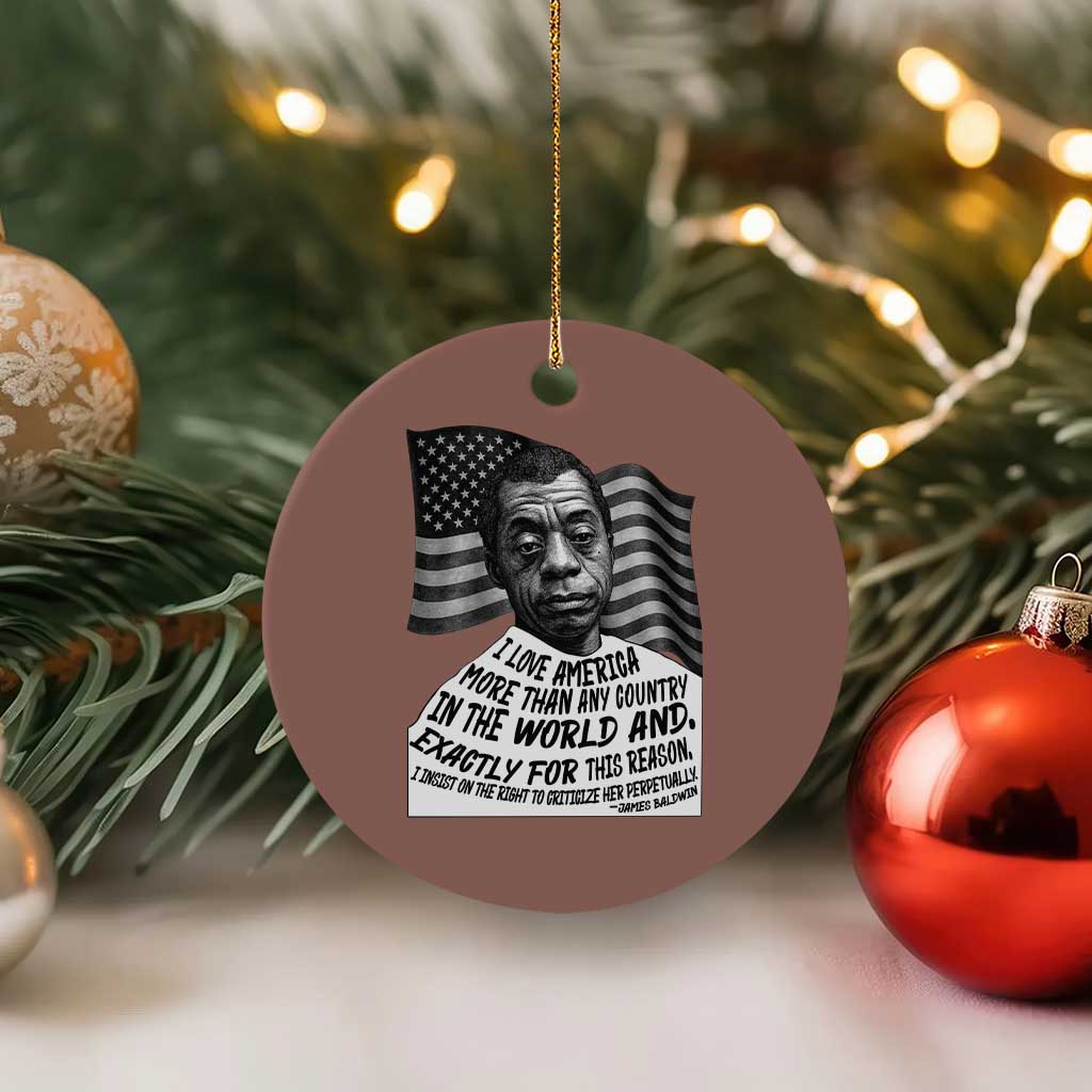 James Baldwin American Patriotic Ceramic Ornament I Love America More Than Any Country American Flag TS02 1pc Mocha Print Your Wear