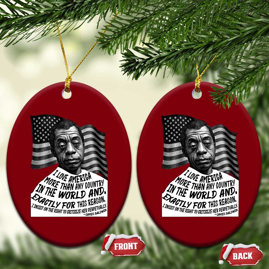 James Baldwin American Patriotic Ceramic Ornament I Love America More Than Any Country American Flag TS02 Print Your Wear