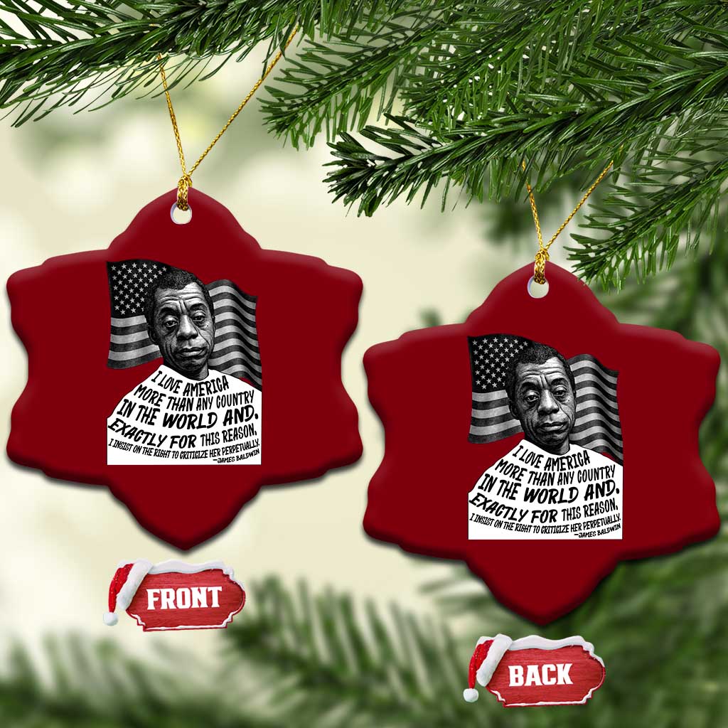 James Baldwin American Patriotic Ceramic Ornament I Love America More Than Any Country American Flag TS02 Print Your Wear