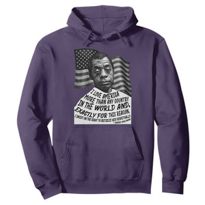 James Baldwin American Patriotic Hoodie I Love America More Than Any Country American Flag TS02 Purple Print Your Wear