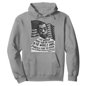 James Baldwin American Patriotic Hoodie I Love America More Than Any Country American Flag TS02 Sport Gray Print Your Wear