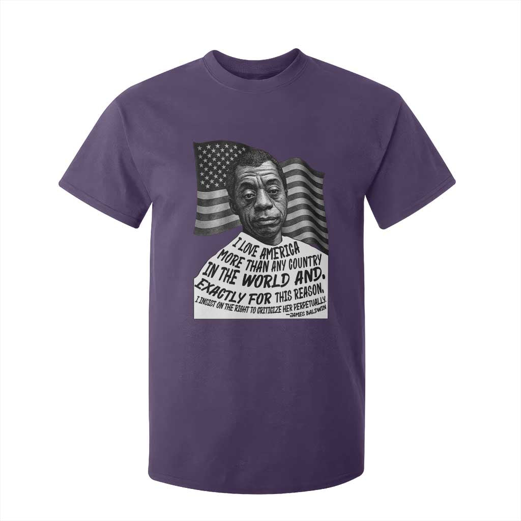 James Baldwin American Patriotic T Shirt For Kid I Love America More Than Any Country American Flag TS02 Purple Print Your Wear