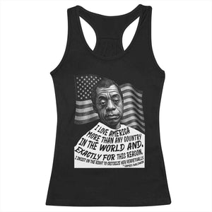 James Baldwin American Patriotic Racerback Tank Top I Love America More Than Any Country American Flag TS02 Black Print Your Wear