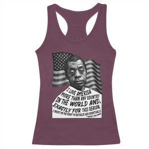 James Baldwin American Patriotic Racerback Tank Top I Love America More Than Any Country American Flag TS02 Maroon Print Your Wear