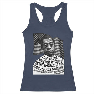 James Baldwin American Patriotic Racerback Tank Top I Love America More Than Any Country American Flag TS02 Navy Print Your Wear