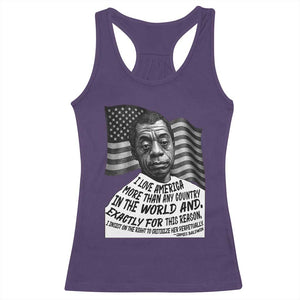 James Baldwin American Patriotic Racerback Tank Top I Love America More Than Any Country American Flag TS02 Purple Print Your Wear
