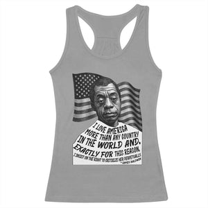 James Baldwin American Patriotic Racerback Tank Top I Love America More Than Any Country American Flag TS02 Sport Gray Print Your Wear