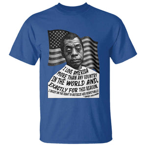 James Baldwin American Patriotic T Shirt I Love America More Than Any Country American Flag TS02 Royal Blue Print Your Wear