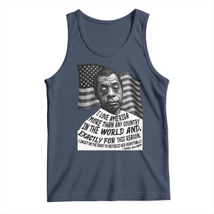 James Baldwin American Patriotic Tank Top I Love America More Than Any Country American Flag TS02 Navy Print Your Wear