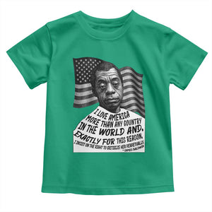 James Baldwin American Patriotic Toddler T Shirt I Love America More Than Any Country American Flag TS02 Irish Green Print Your Wear