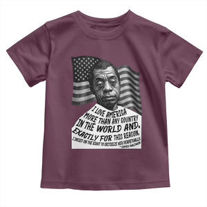 James Baldwin American Patriotic Toddler T Shirt I Love America More Than Any Country American Flag TS02 Maroon Print Your Wear