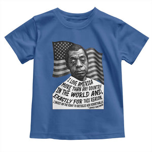 James Baldwin American Patriotic Toddler T Shirt I Love America More Than Any Country American Flag TS02 Royal Blue Print Your Wear