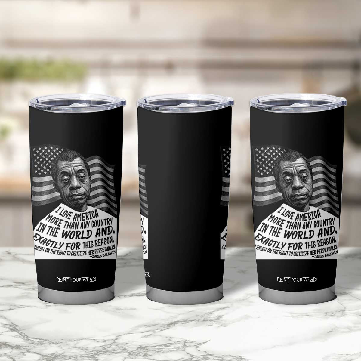 James Baldwin American Patriotic Tumbler Cup I Love America More Than Any Country American Flag TS02 Print Your Wear