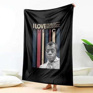 James Baldwin American Patriotic Throw Blanket I Love America More Than Any Country Retro TS02 Print Your Wear