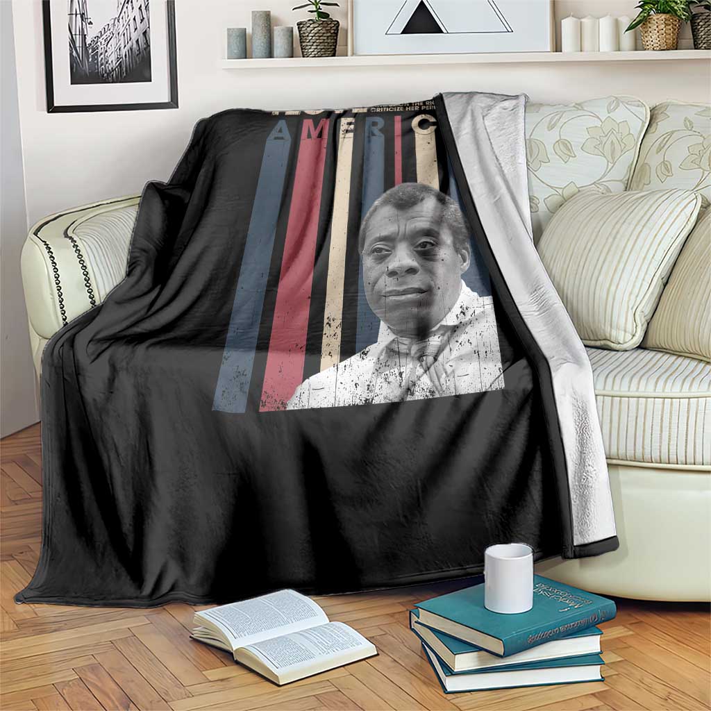 James Baldwin American Patriotic Throw Blanket I Love America More Than Any Country Retro TS02 Print Your Wear