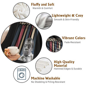 James Baldwin American Patriotic Throw Blanket I Love America More Than Any Country Retro TS02 Print Your Wear