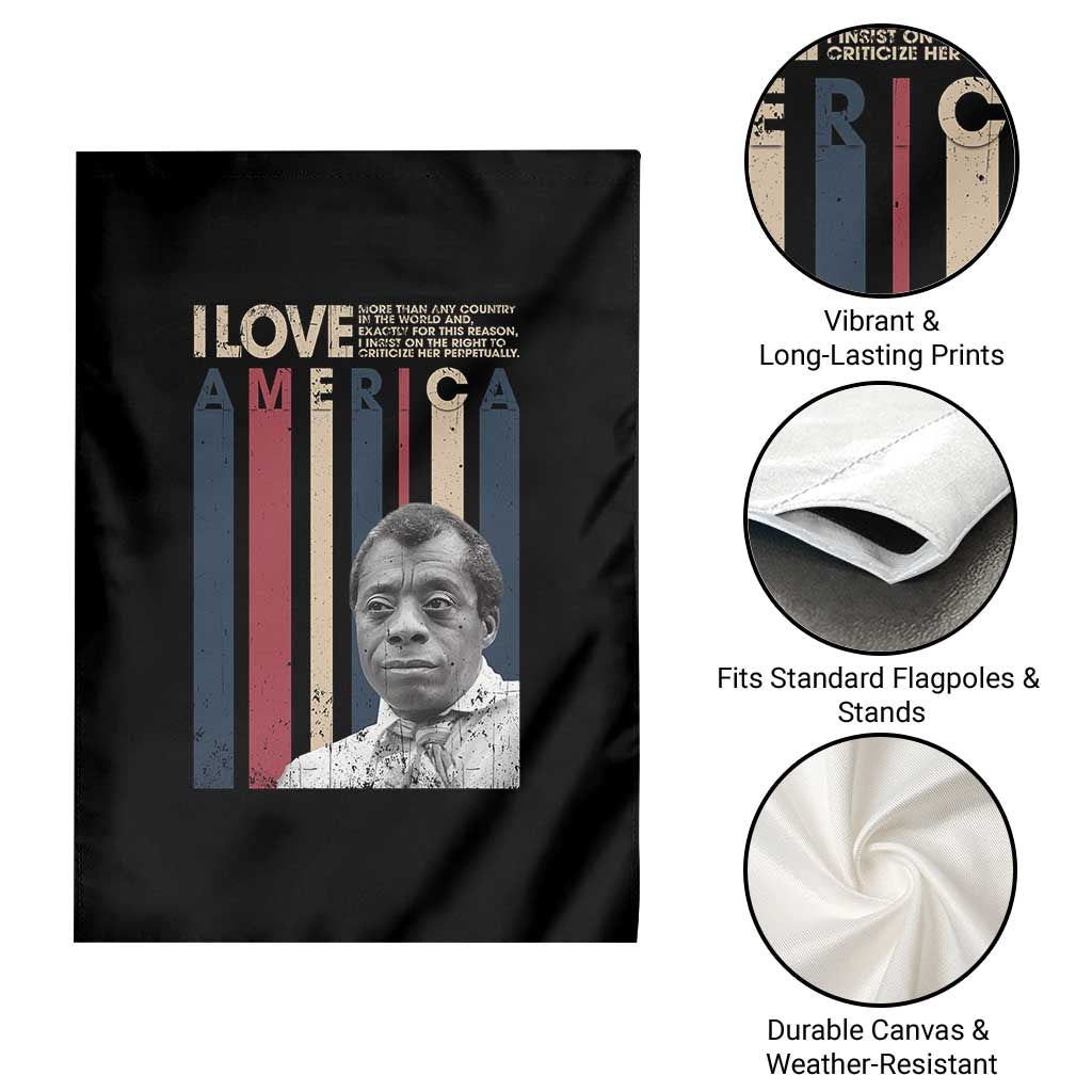 James Baldwin American Patriotic Garden Flag I Love America More Than Any Country Retro TS02 Print Your Wear