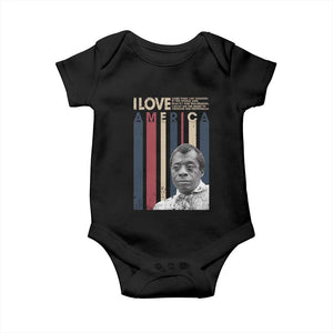 James Baldwin American Patriotic Baby Onesie I Love America More Than Any Country Retro TS02 Black Print Your Wear