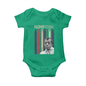 James Baldwin American Patriotic Baby Onesie I Love America More Than Any Country Retro TS02 Irish Green Print Your Wear