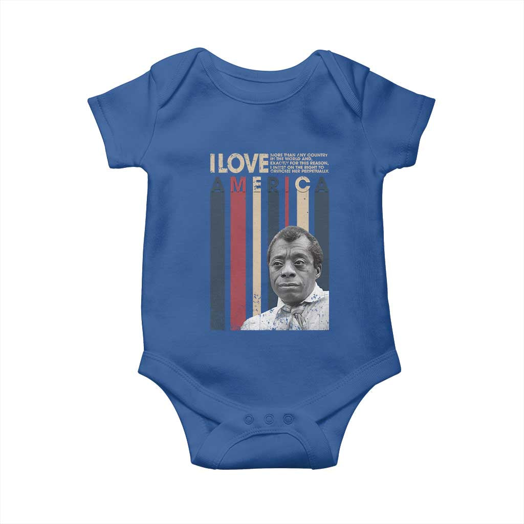 James Baldwin American Patriotic Baby Onesie I Love America More Than Any Country Retro TS02 Royal Blue Print Your Wear