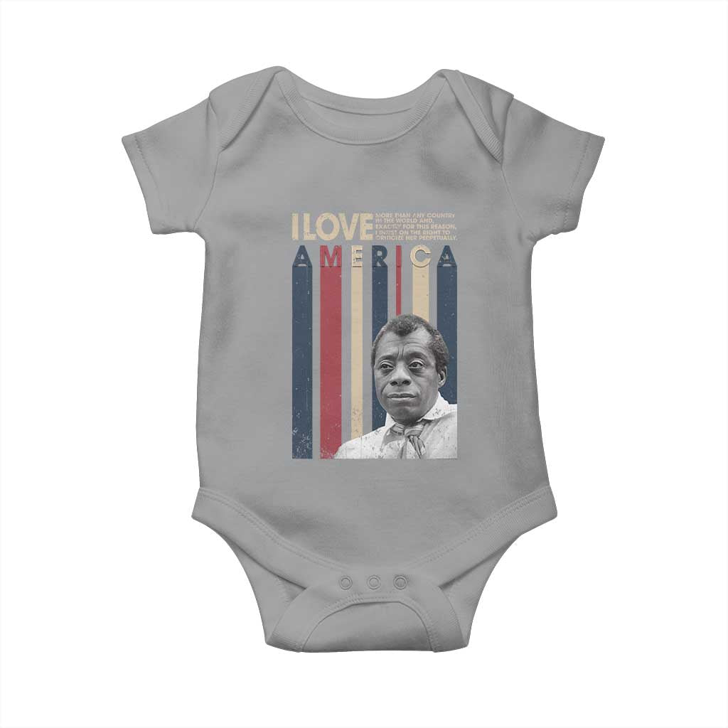James Baldwin American Patriotic Baby Onesie I Love America More Than Any Country Retro TS02 Sport Gray Print Your Wear