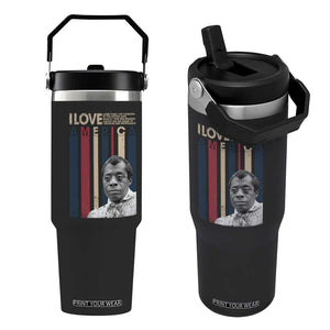 James Baldwin American Patriotic Flip Straw Tumbler I Love America More Than Any Country Retro TS02 One Size: 30 oz Black Print Your Wear