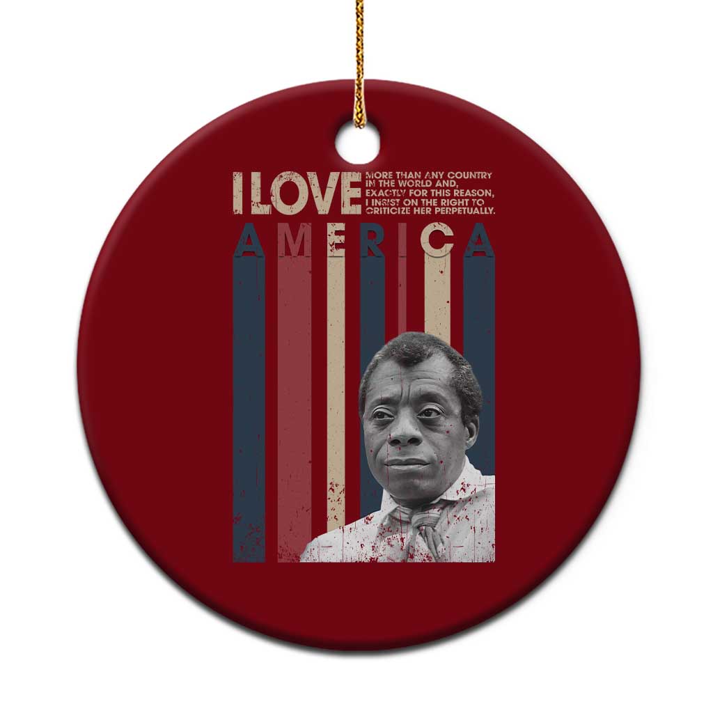 James Baldwin American Patriotic Ceramic Ornament I Love America More Than Any Country Retro TS02 1pc Red Print Your Wear