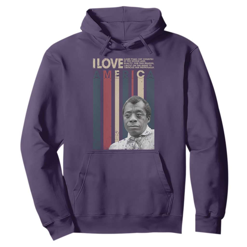 James Baldwin American Patriotic Hoodie I Love America More Than Any Country Retro TS02 Purple Print Your Wear