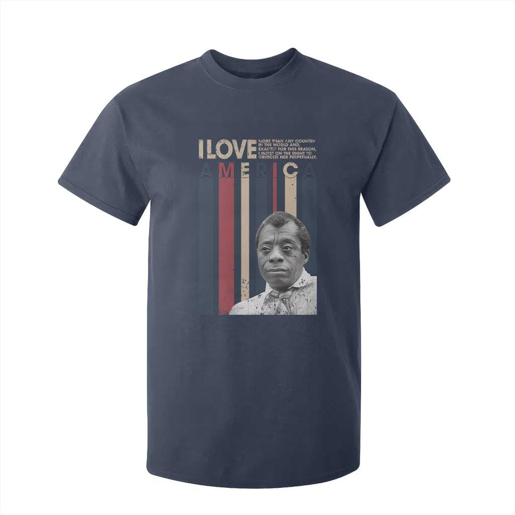 James Baldwin American Patriotic T Shirt For Kid I Love America More Than Any Country Retro TS02 Navy Print Your Wear
