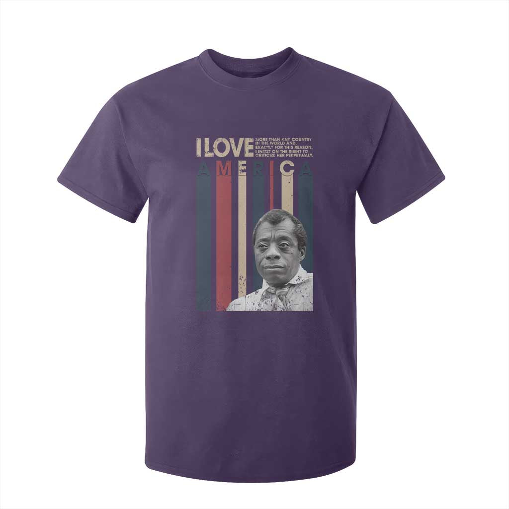 James Baldwin American Patriotic T Shirt For Kid I Love America More Than Any Country Retro TS02 Purple Print Your Wear